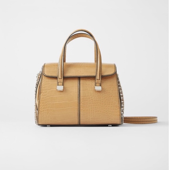 ZARA Animal Print Mini Tote Bag - Camel 🐫 - Picture 1 of 5